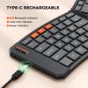 Doci Foldable Bluetooth Keyboard, Split Ergonomic Portable Keyboard for Business Travel, Ultra-Thin Folding Rechargeable Wireless Keyboards Compact for Android iOS Windows Mac Tablet PC Smartphone view 3