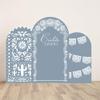 Set of 3 Arch Backdrop Covers Cielito Lindo Baby Shower Arch Stand Stretchy Cover for Mexican Theme Fiesta Talavera Birthday Party Decorations (6FT,6.6FT,7.2FT,Blue10) view 1