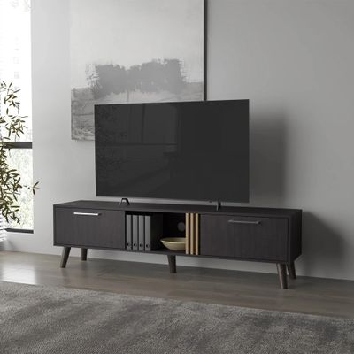 TV Stand with 2 Doors and Open Storage Modern Media Console Table,for Living Room Decor, Office,for The Living Room
