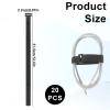 20 Pack Black Reusable Hook and Loop Straps 12" x 1", Durable Nylon Microfiber Cloth, Adjustable Small Fastening Straps, Appliance Cord Organizer, Home/Office/Travel Cable Tidy view 2