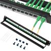 Xunsomten 1U Fiber Patch Panel with 24 SC APC Singlemode Fiber Optic Adapters Couplers Keystone Jack Modular with White Inline Keystone,Single Mode Connectors SM for Standard 19" Racks, 1pack view 1