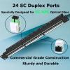 Xunsomten 1U Fiber Patch Panel with 24 SC APC Singlemode Fiber Optic Adapters Couplers Keystone Jack Modular with White Inline Keystone,Single Mode Connectors SM for Standard 19" Racks, 1pack view 2