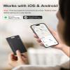 AI.QVOKA Wallet Tracker Card, Rechargeable Smart Tracking Card Works with Apple Find My & Google Find Hub, Item Locator for Wallet, Passport, Purse, Luggage, Bag, Black, 1 Pack view 2