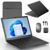 G-Anica win11 Laptop Computer, 8GB RAM 128GB ROM, Celeron Dual core Processors, 10" Netbook Computer with WiFi, Webcam and Bluetooth, Mini Laptop with Bag, Mouse, Headphone and Mouse Pad (Gray) view 1