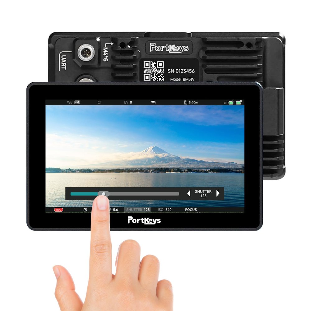Portkeys BM5 IV 5.5" 2000nit Camera Field Monitor Control for RED Komodo V-Raptor/X, A1/A9II/A7SIII/A7CII/FX3/FX30/ZV-E10/A7MIV/A6300/A6400/ILX-LR1/FS5/FS7/FX6/PXW-Z200, BGH1/GH6, R5/R6/C70/C200, etc