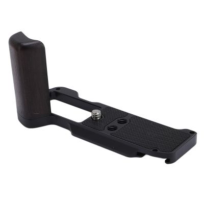 Drfeify Camera L Shape Grip, Aluminum Alloy Wood Handle, Ergonomic Support for X M5 with Arrow Storage Case for Side Photography (Black)
