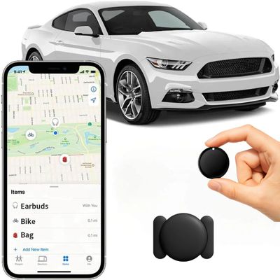JNLIK GPS Tracker for Vehicles,Magnetic Waterproof Car Tracker, No Monthly fees, Mini Portable GPS Tracker for Cars, Trucks, Motorcycle, Anti-Theft (GPS Tracker Ear for Apple)