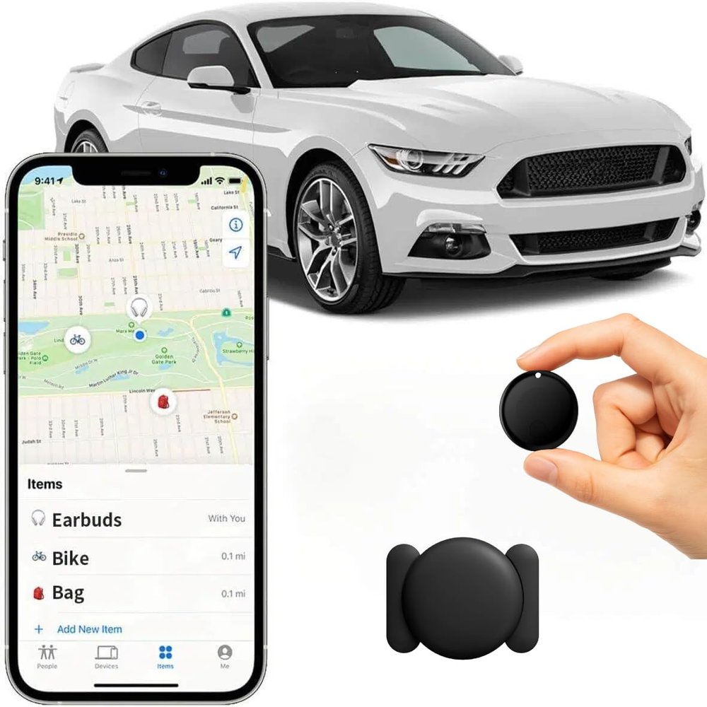 JNLIK GPS Tracker for Vehicles,Magnetic Waterproof Car Tracker, No Monthly fees, Mini Portable GPS Tracker for Cars, Trucks, Motorcycle, Anti-Theft (GPS Tracker Ear for Apple)