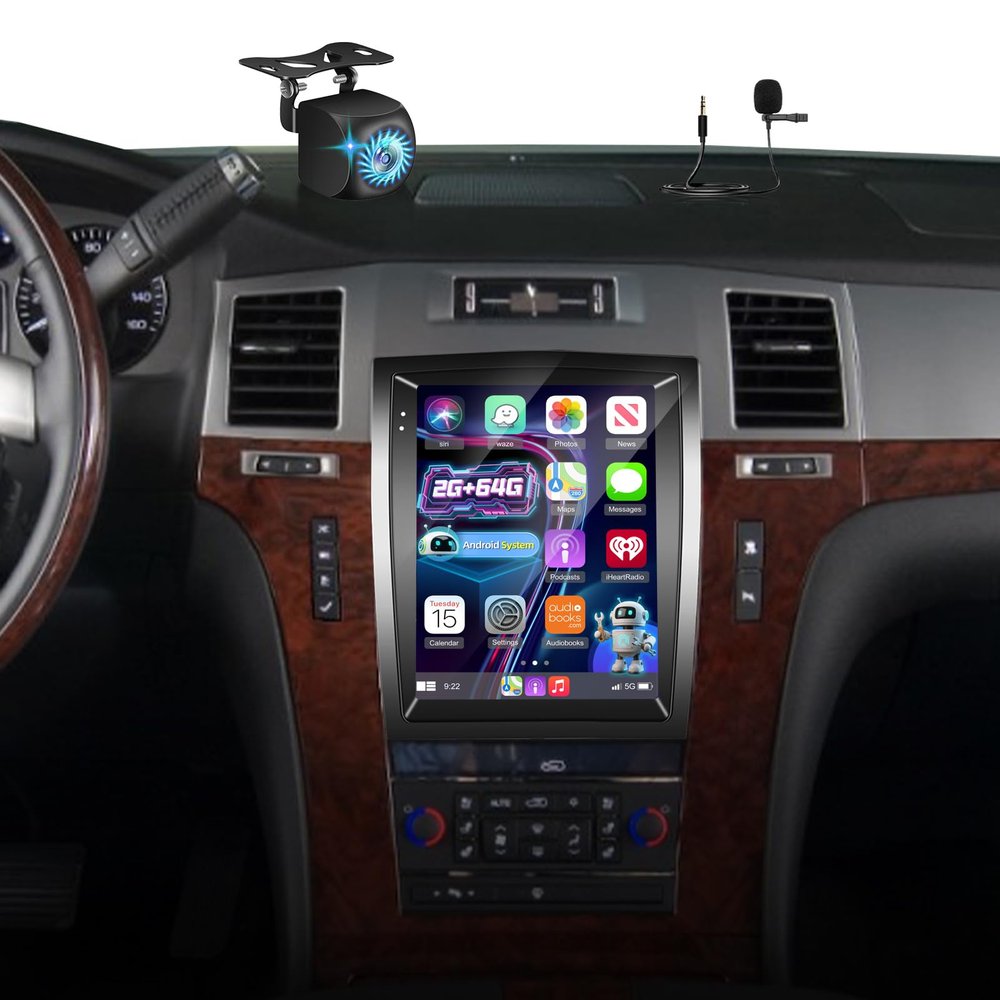 2G+64G 9.7 inch Screen for Cadillac Escalade Radio 2007-2014, Android Touch Screen Car Stereo, Carplay/Android Auto/Bluetooth/EQ Audio/SWC