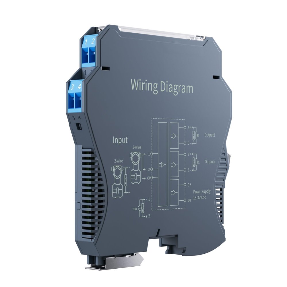 ONTYLTFP DC24V Analog Signal Isolator 4-20mA to 0-10V 0-5V 1-5V 1 in 1 Out 35mm DIN Rail(Input 4-20ma,Output 0-5V)