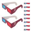 SEWACC 10PCS Red Cyan 3D Glasses - Disposable Cardboard Eyewear - Red Blue Lens Design for Movies TV 3D Photos Classroom Science Projects view 1