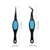 Stainless Steel Reverse Tweezers 4pcs Black for Nail Art Positioning view 2