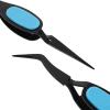 Stainless Steel Reverse Tweezers 4pcs Black for Nail Art Positioning view 3