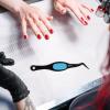 Stainless Steel Reverse Tweezers 4pcs Black for Nail Art Positioning view 4