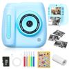 HEYAXA Kids Instant Print Camera - 1080P Video Digital Camera, Portable Toddler Travel Print Toy, Christmas Birthday Gifts for Girls Boys Age 3-12, Blue view 1