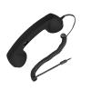 Retro Telephone Handset, 150mm Round Vent Old Telephone Headse Receiver Mic Microphone Speaker for Home Bathroom Kitchen Office (Black) view 1