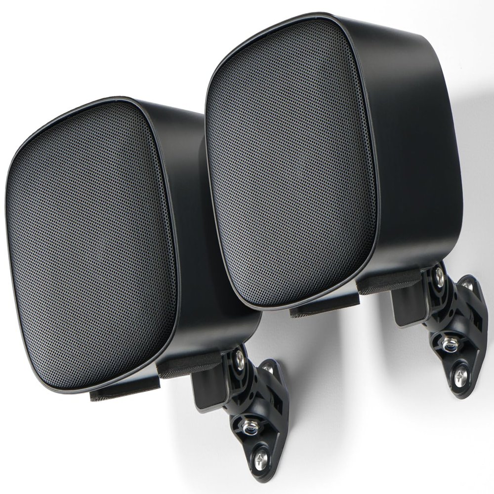 Saiyin Passive Bookshelf Speakers for Home Theater Surround Sound System, Stereo Speaker with Waterproof and Wall-mounting Kit, Needs Amplifier or Receiver to Operate, One Pair