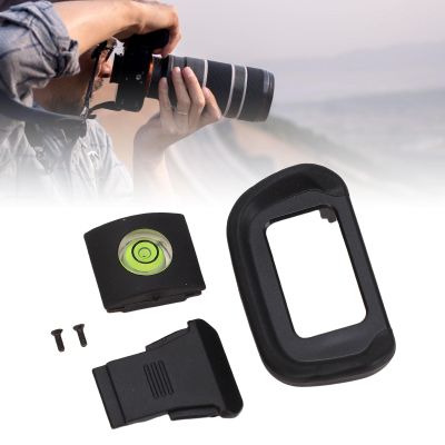 LICAEVEY R10 Camera Eyecup Viewfinder, 3 in 1 Set with Bubble Level and Hot Shoe Cover for Long Recording and Level Shots