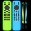 2PACK Climberer Cover for TCL RC923A FMB1 / RC813A FMB1 2025 QM6K QM7K TV Remote, Silicone Case Glow in Dark - Blue+Green view 1