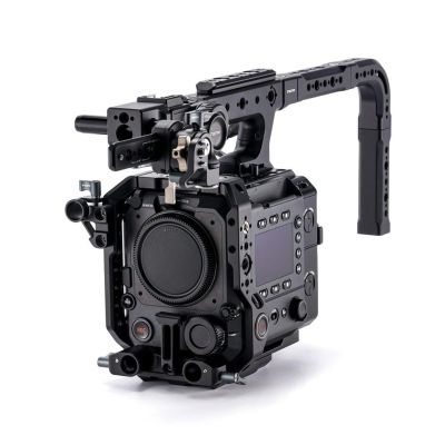 Tilta Full Camera Cage Kit Compatible with Fujifilm GFX ETERNA | Integrated Record Button | 15mm Rod Mount | Modular Plates | L-Bracket & EVF Mount | Handle Extension (Black, Pro Kit)