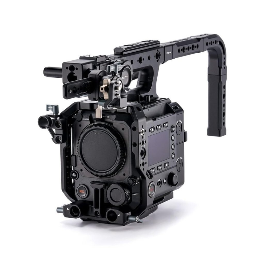 Tilta Full Camera Cage Kit Compatible with Fujifilm GFX ETERNA | Integrated Record Button | 15mm Rod Mount | Modular Plates | L-Bracket & EVF Mount | Handle Extension (Black, Pro Kit)