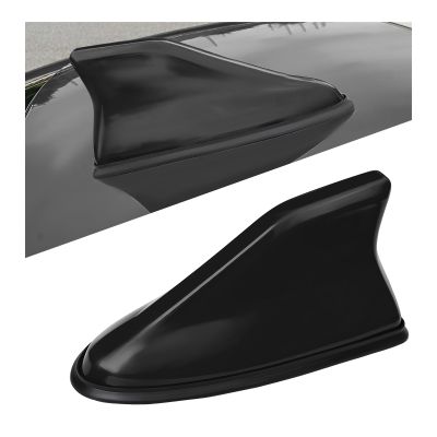 Sbulhia Shark Fin Antenna Cover for Car, Auto AM/FM Radio Signal Base Top Roof Aerial Cover with Adhesive Tape, Fashionable Shark Antenna Base Universal Replacement for Sedan SUV Van (Black)