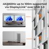 TESmart 4K@60Hz HDMI KVM Extender for Dual Monitor  328ft/100m Over CAT6a, DisplayLink H.265, Gigabit LAN, USB 3.0, EDID, Remote Power, Audio/MIC, Includes Transmitter & Receiver view 2