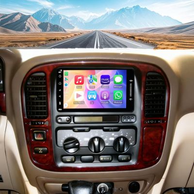 4+64 Car Stereo for Toyota Land Cruiser 100 1998-2007 with Wireless with Carplay Android Auto, 7 Touch Screen Radio Upgrade, GPS Navi, WiFi, Bluetooth, FM, SWC, Mic, Backup Camera