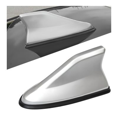 Sbulhia Shark Fin Antenna Cover for Car, Auto AM/FM Radio Signal Base Top Roof Aerial Cover with Adhesive Tape, Fashionable Shark Antenna Base Universal Replacement for Sedan SUV Van (Silver)