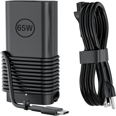 65W USB Type C Charger AC Adapter Compatible with Dell Laptop, Venue 11 Pro Inspiron 16 Chromebook 13 Latitude Rugged Extreme Vostro 13 WMDHR T3JDJ XPS 12 13 9305 9310 2in1 Power Supply Cord