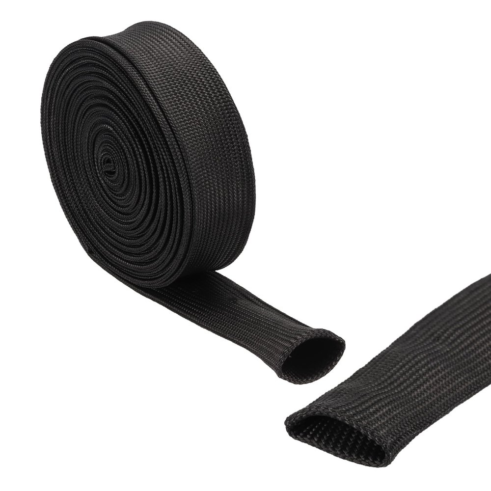 uxcell Insulation Cable Protector,20mm/0.79 Inch-5m/16 Feet High Temp Fiberglass Sleeve Black