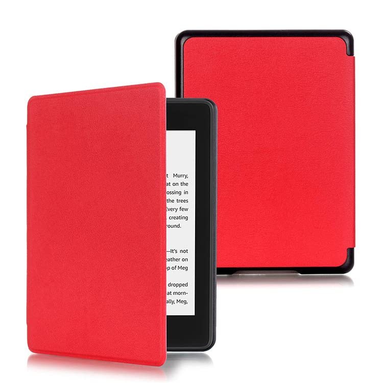 6 Inch Leather Cover Case Auto Sleep Wake Protective Tablet Case Shockproof Shell for Kindle Paperwhite 4 KPW4 Year 2018 (Blue)