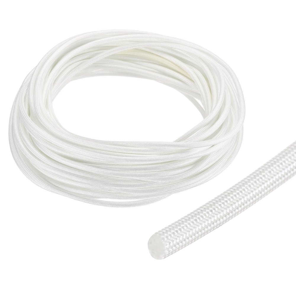 uxcell Insulation Cable Protector,3mm/0.12 Inch-15m/49 Feet High Temp Fiberglass Sleeve White