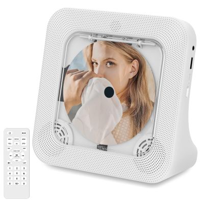 Kuephom Portable CD Players for Home with Speakers and Remote: Kpop Bluetooth CD Player with Sleep Timer - Small Desktop CD Boombox with USB/MP3/AUX/FM Radio - LCD Screen/Headphone Jack/Gift/DC Power