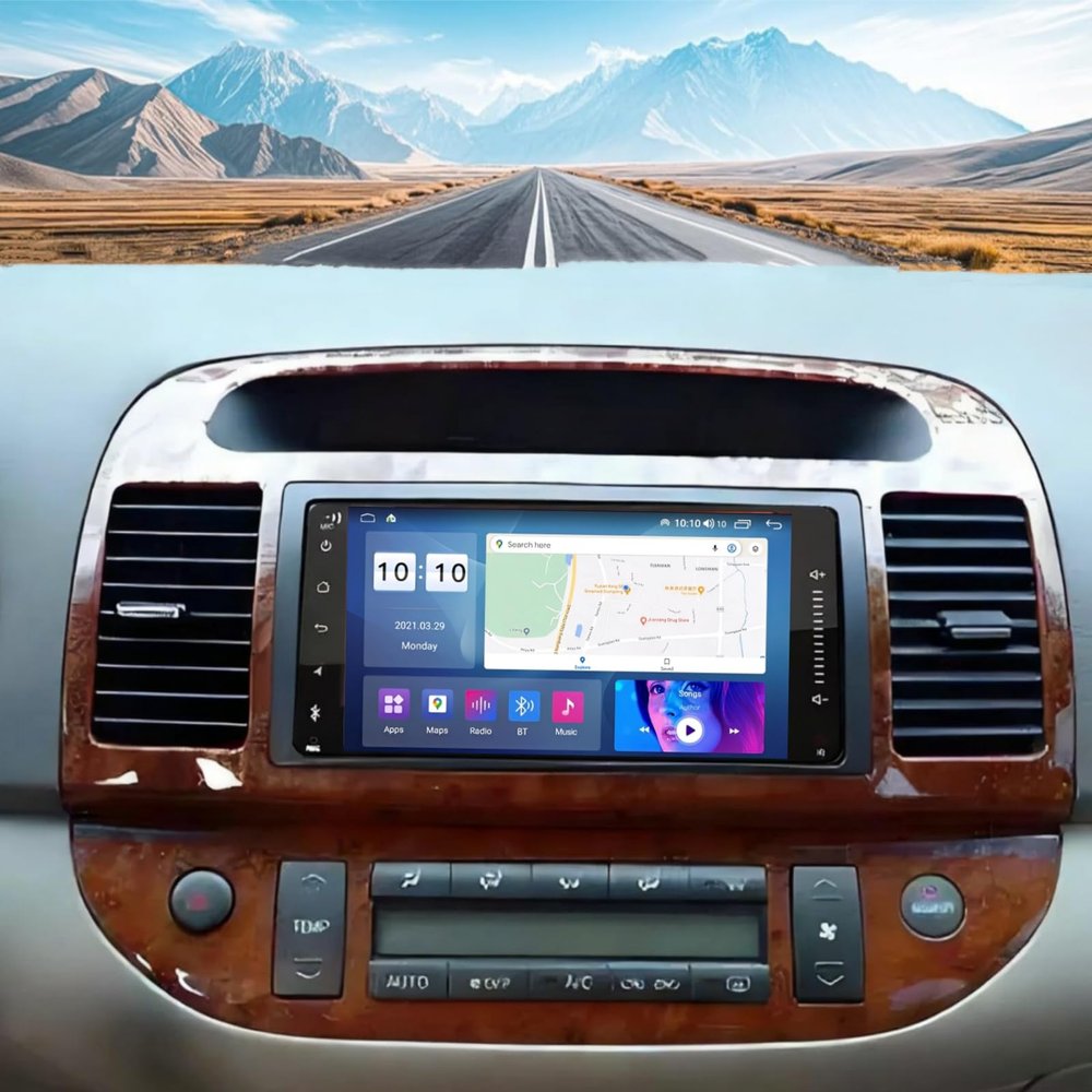 4+64 Car Stereo for Toyota Camry 2002-2006 with Wireless with Carplay Android Auto, 7 Touch Screen for Camry Radio Upgrade, GPS Navi, WiFi, Bluetooth, FM, SWC, Mic, Backup Camera