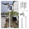 10-20 FT Adjustable Security Camera Pole for Outdoor Use, Segmented Surveillance Stand with Screws & Ground Cage, Durable Camera Mounting Bracket (Light Grey, 3 Sections, 19.7 ft) view 1