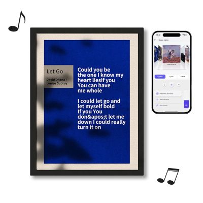 MorningBlues Gallery T2 Music Frame Bluetooth Speaker, 2.1 Hi-Fi Stereo, Wi-Fi 2K Paper-Like Display with Dynamic Lyrics, Wall or Tabletop Design, Supports Spotify, Apple & Amazon Music