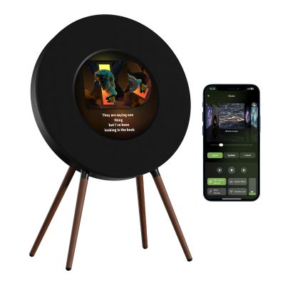 MorningBlues Record R1 Vinyl-Style Bluetooth Speaker, 2.1 Stereo Hi-Fi, Album Art Animation with Dynamic Mood Lyrics, Wi-Fi & Bluetooth, Home Audio & Dcor