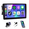 10" Car Radio Upgrade for Jeep Wrangler Compass Grand Cherokee,Double Din Touch Screen Android 13 Radio with Wireless CarPlay Andriod Auto,GPS WiFi Bluetooth Split Screen + AHD Backup Camera, 2G+32G view 1