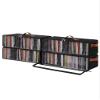 Beveetio Clear Front CD Storage Box 4 Pack, Dustproof Zippered CD Case Holder with Top & Side Handles, Stores 140+ Discs Total, See All Disc Titles at a Glance, 15.75 x 6.1 x 5.3in, Black view 1