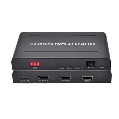 8K HDMI Splitter 1 in 4 Out with EDID, 48Gbps, 3D Stereo, 12-bit Deep Color, Plug & Play, for Windows, Mac, Linux, Projectors, Laptops, Desktops (SP102SKE)