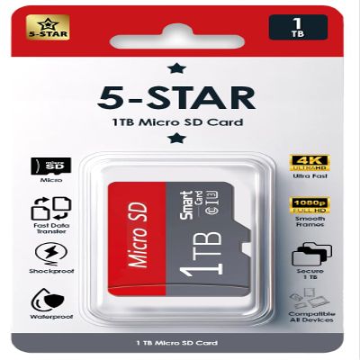 1TB Micro SD Card for 4K Video Recording & Portable Gaming, UHS-I U3, V30, A2 Speed, Memory Card with Adapter for Smartphones, Drones, Tablets & Security Cams
