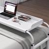Adjustable Over Bed Desk on Wheels - Height Adjustable Laptop Table for King & Queen Beds, Rolling Computer Desk for Home Office & Study view 3