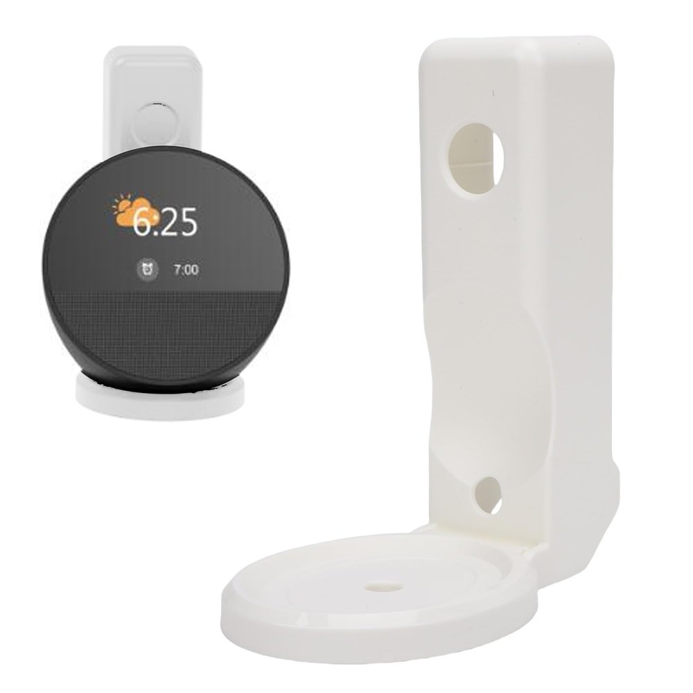 ASHATA Speaker Wall Mount, Outlet Holder for Echospot 2024 Speaker with No Screw Installation, Cable Management, Space Saving Design (White)
