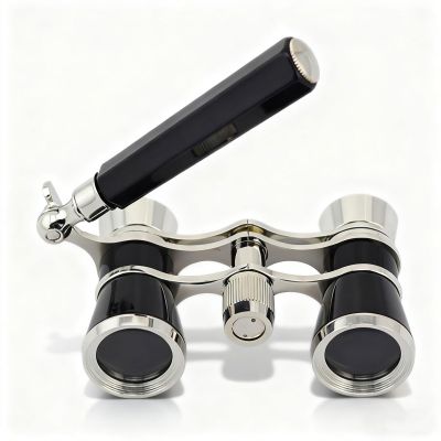 3x25 Opera Glasses with Handle & Chain, Compact Theater Binoculars for Adults & Kids, Easy Mini Binoculars for Concerts, Opera, Cinema, Sports and Travel(Black2)