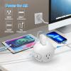 20W USB C Surge Protector Power Strip 10 ft Cord,Long Power Strip with 3 Widely Outlets and 3 USB Ports(2 USB C Port),Power Delivery Charging for Dorm Rooms,Home Office,White(2 Pack) view 2
