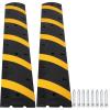 2 Pack Heavy Duty Speed Bumps, 6Ft 25,000LBS Capacity Modular Traffic Hump, 2 Channel Floor Cord Cover for Driveway/Road, Includes 8 Bolt Spikes for Asphalt/Concrete/Gravel view 1
