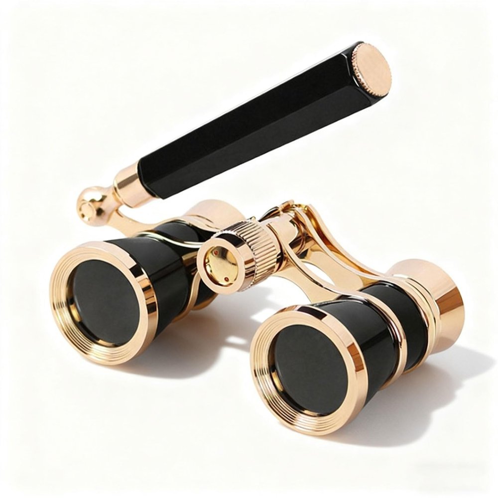 3x25 Opera Glasses with Handle & Chain, Compact Theater Binoculars for Adults & Kids, Easy Mini Binoculars for Concerts, Opera, Cinema, Sports and Travel(Black1)