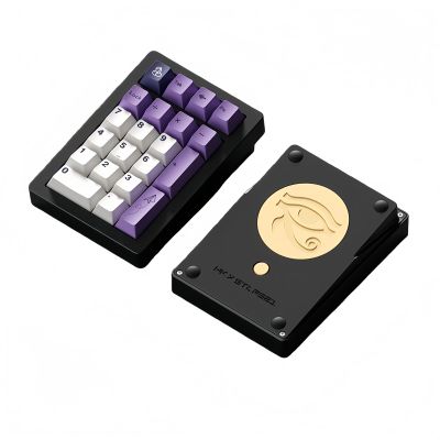 FKZ Stars21 Mechanical Number Pad,VIA/QMK Programmable Macro Numpad Aluminum CNC Gasket Hot Swappable Wireless Numeric Keypad BT5.0/2.4Ghz/USB-C RGB Gaming Keypad Kit for Laptop/PC (Black3)
