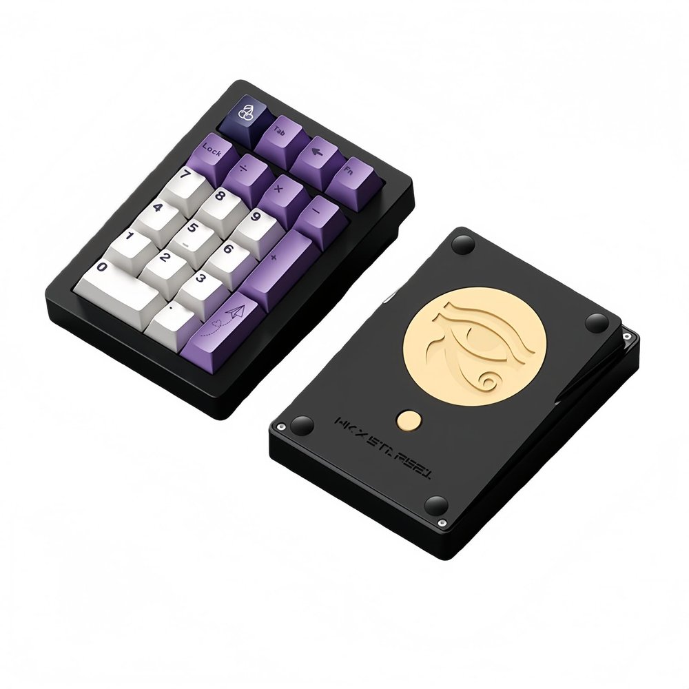 FKZ Stars21 Mechanical Number Pad,VIA/QMK Programmable Macro Numpad Aluminum CNC Gasket Hot Swappable Wireless Numeric Keypad BT5.0/2.4Ghz/USB-C RGB Gaming Keypad Kit for Laptop/PC (Black3)